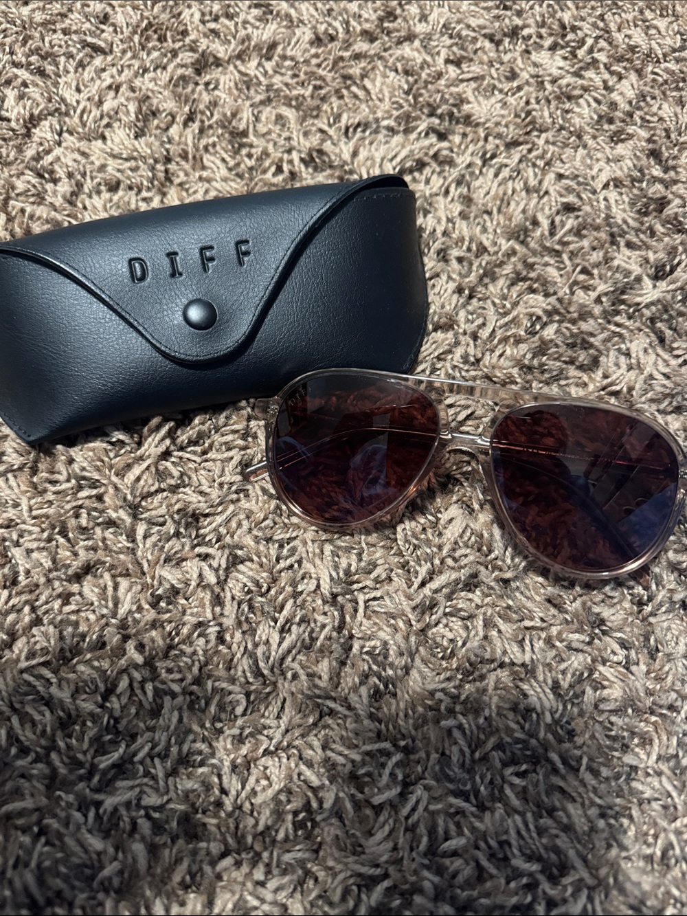Diff Eyewear Women's Aviator Sunglasses in Gold with Brown Lenses